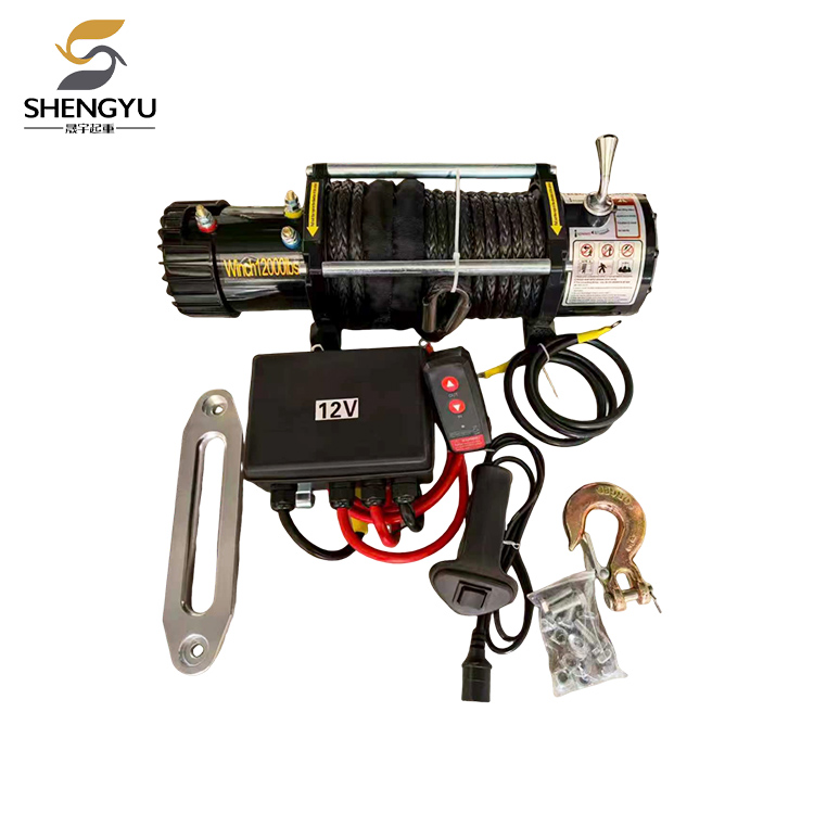 ডাইনিমা দড়ি সহ 12V24V বৈদ্যুতিক উইঞ্চ